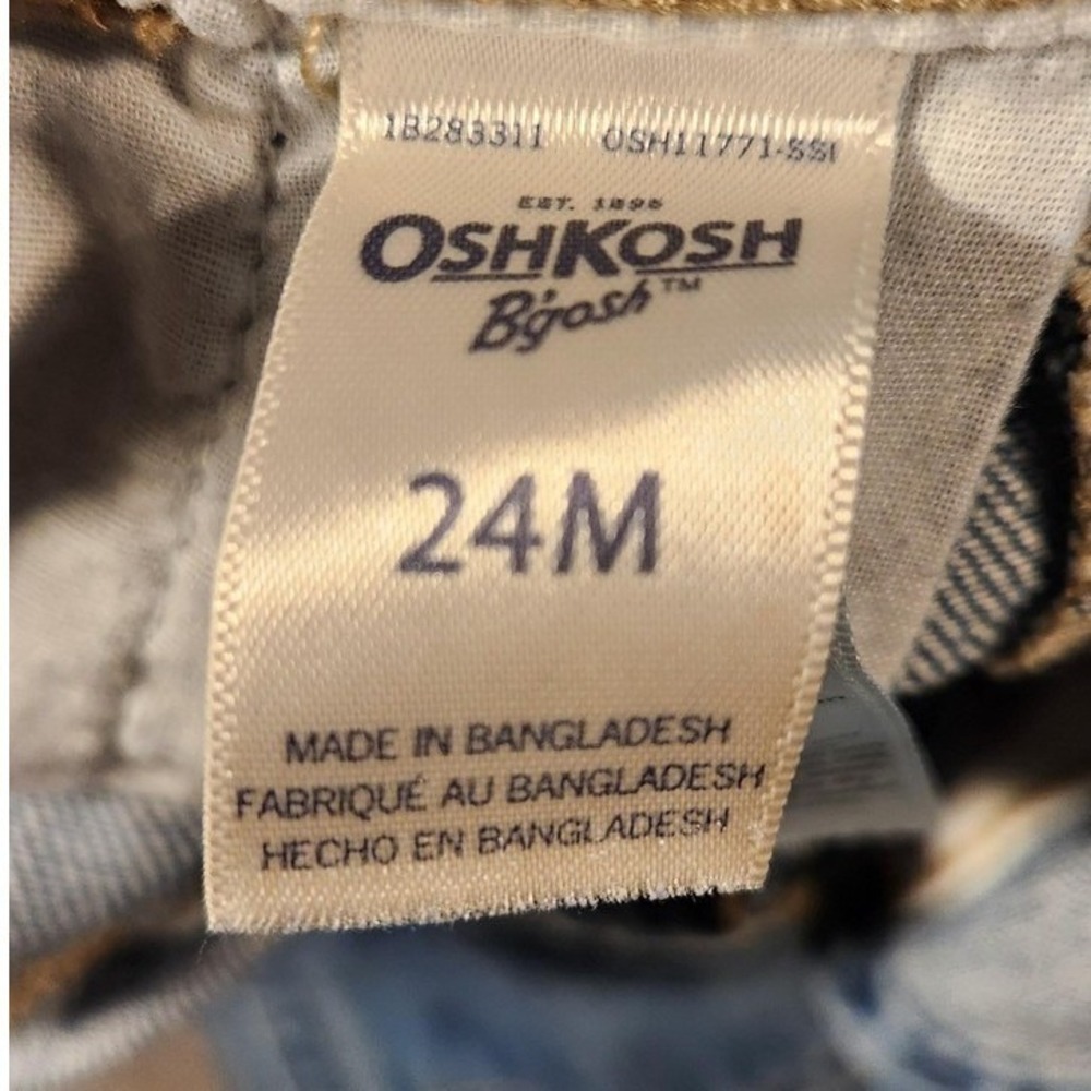 OshKoshVintage B'gosh Overalls Boys 24M Blue Denim Cargo Utility Adjustable - Picture 4 of 14